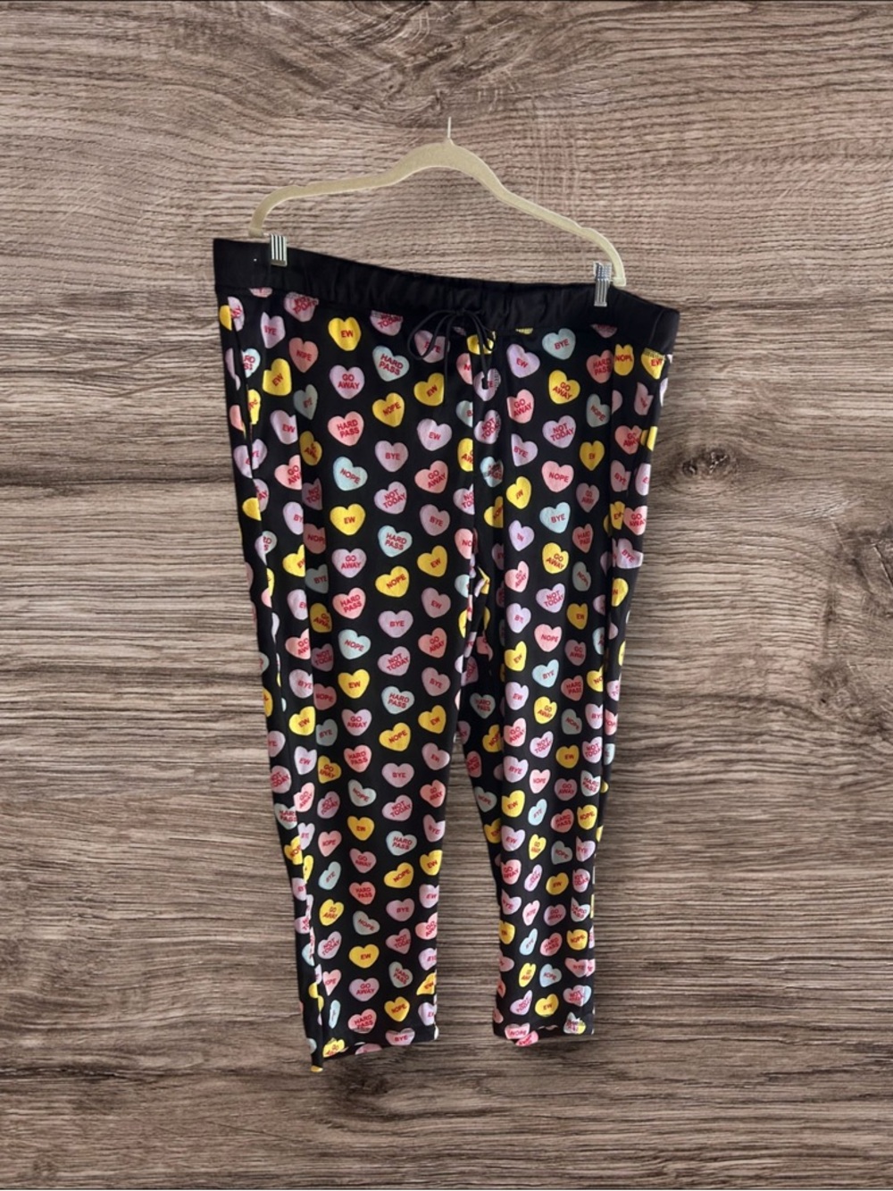 Way to Celebrate! Valentine's Day!  candy hearts  lounge pants Sz 2XL (44-46)